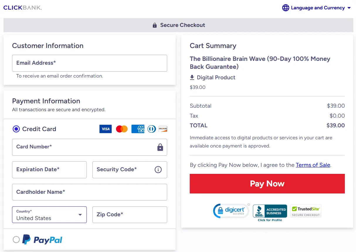 Billionaire Brain wave-Order